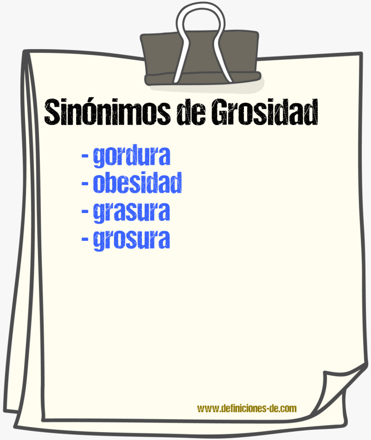 Sinnimos de grosidad