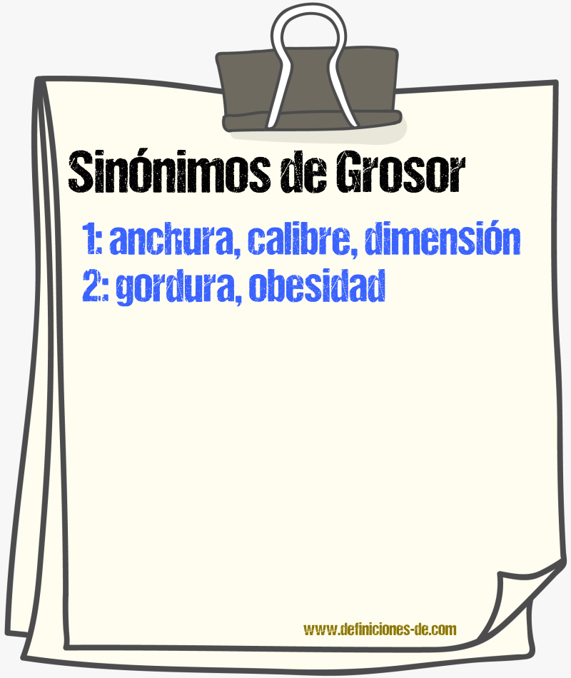 Sinnimos de grosor