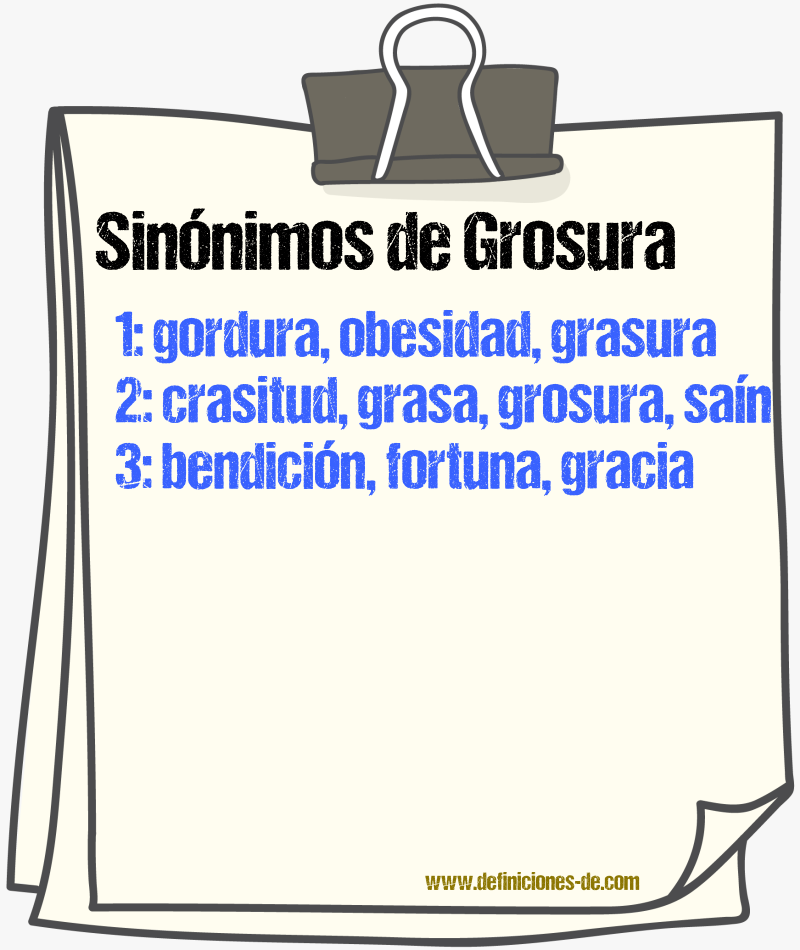 Sinnimos de grosura