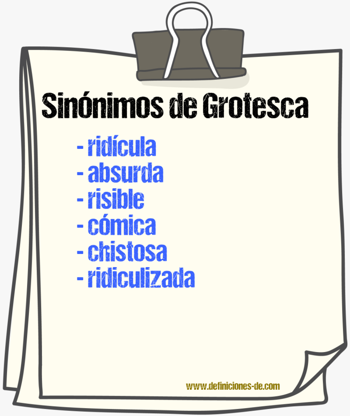 Sinónimos de grotesca