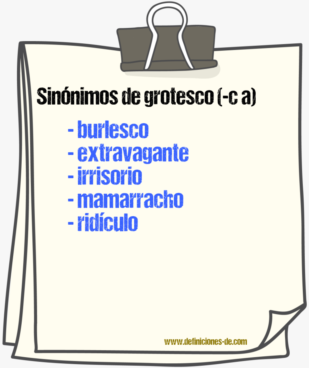 Sinnimos de grotesco