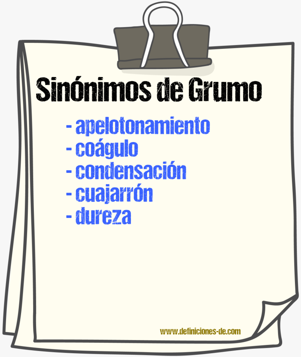 Sinnimos de grumo