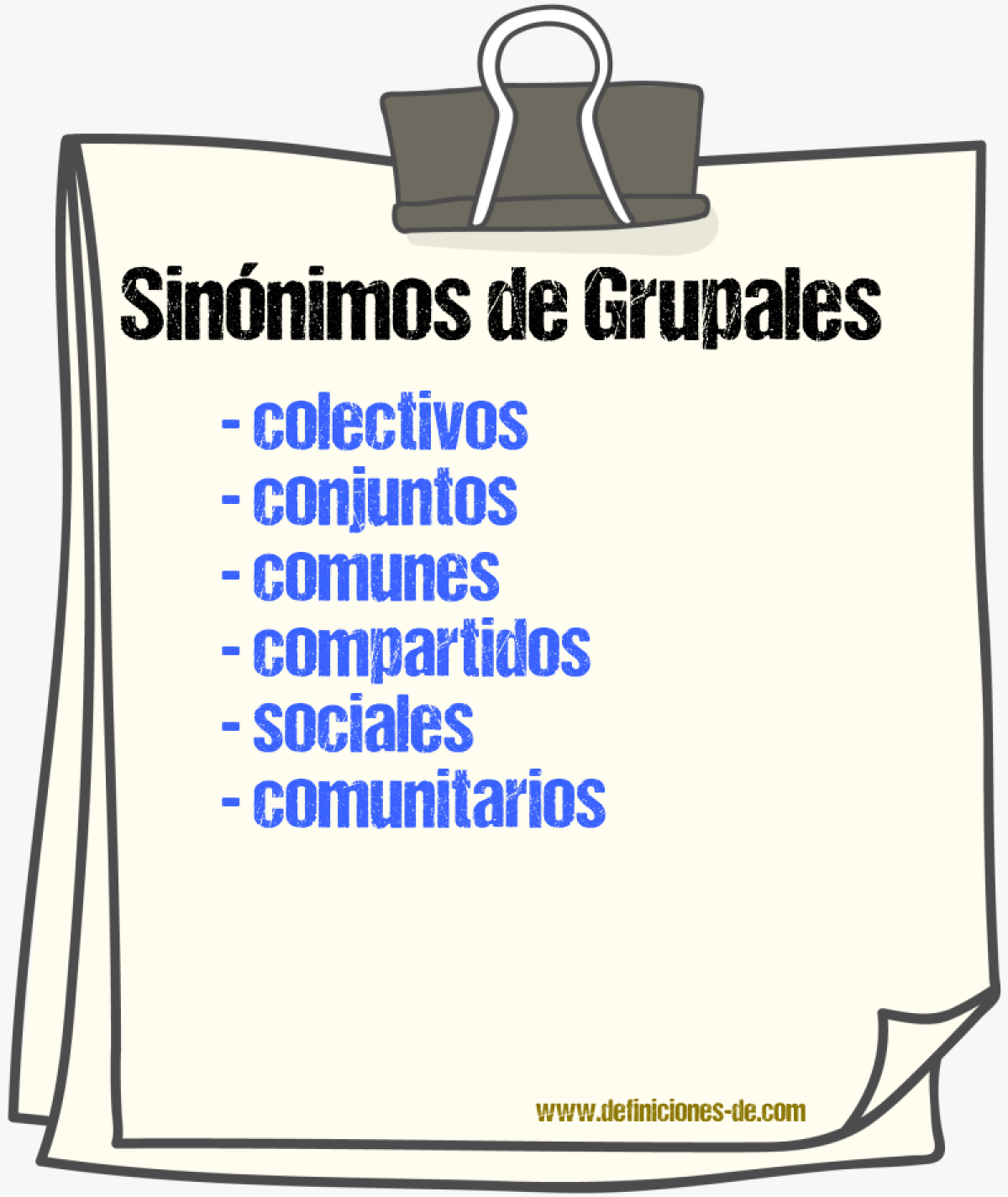 Sinónimos de grupales