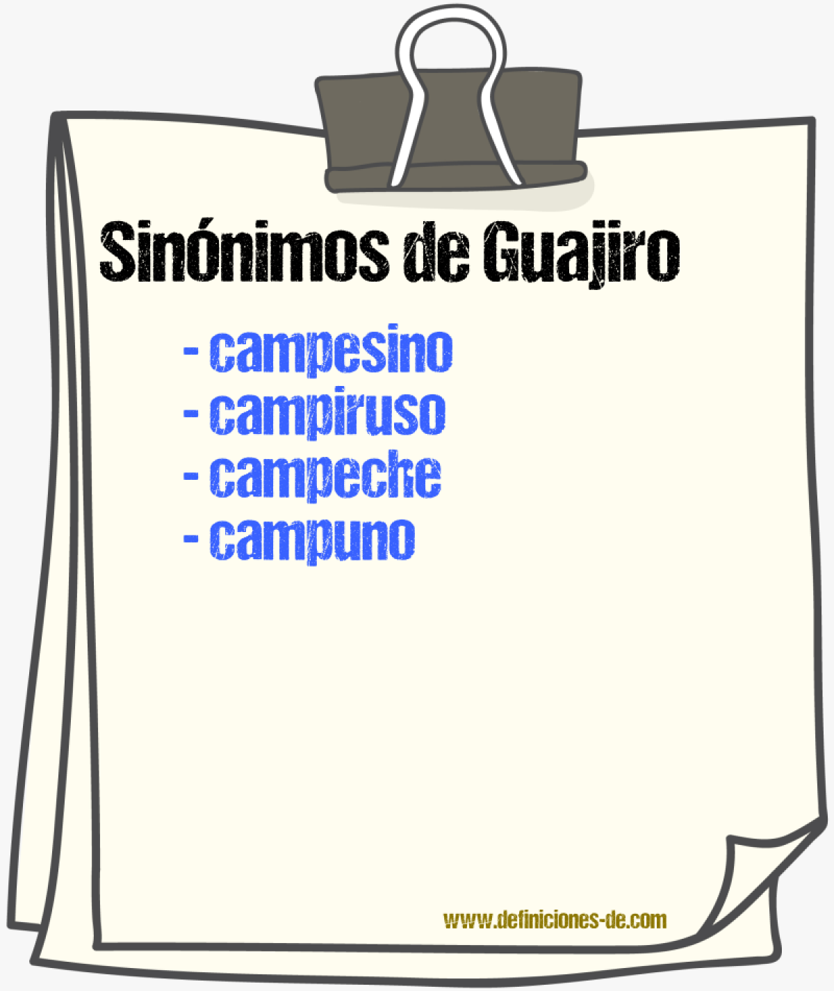 Sinnimos de guajiro