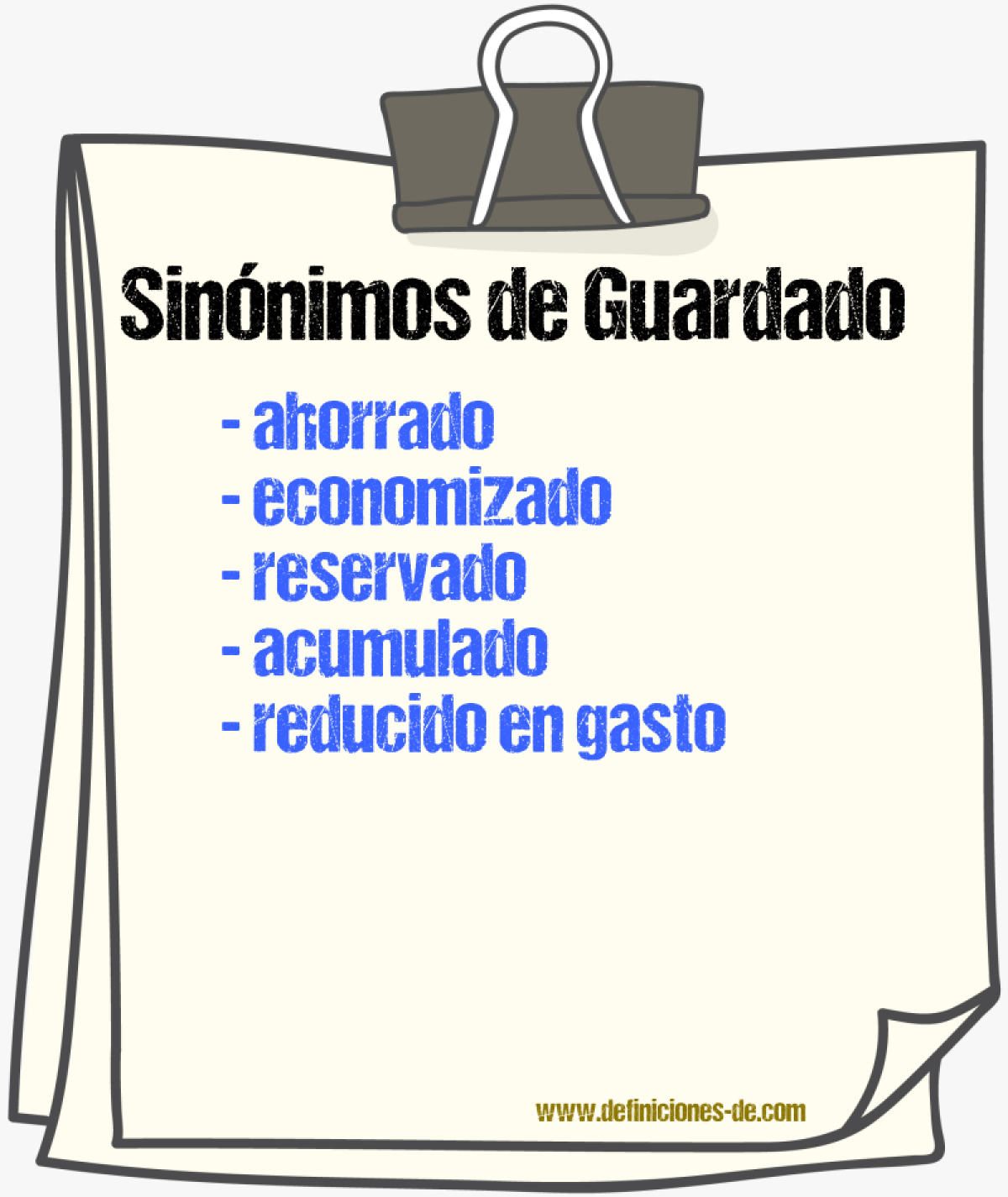 Sinónimos de guardado