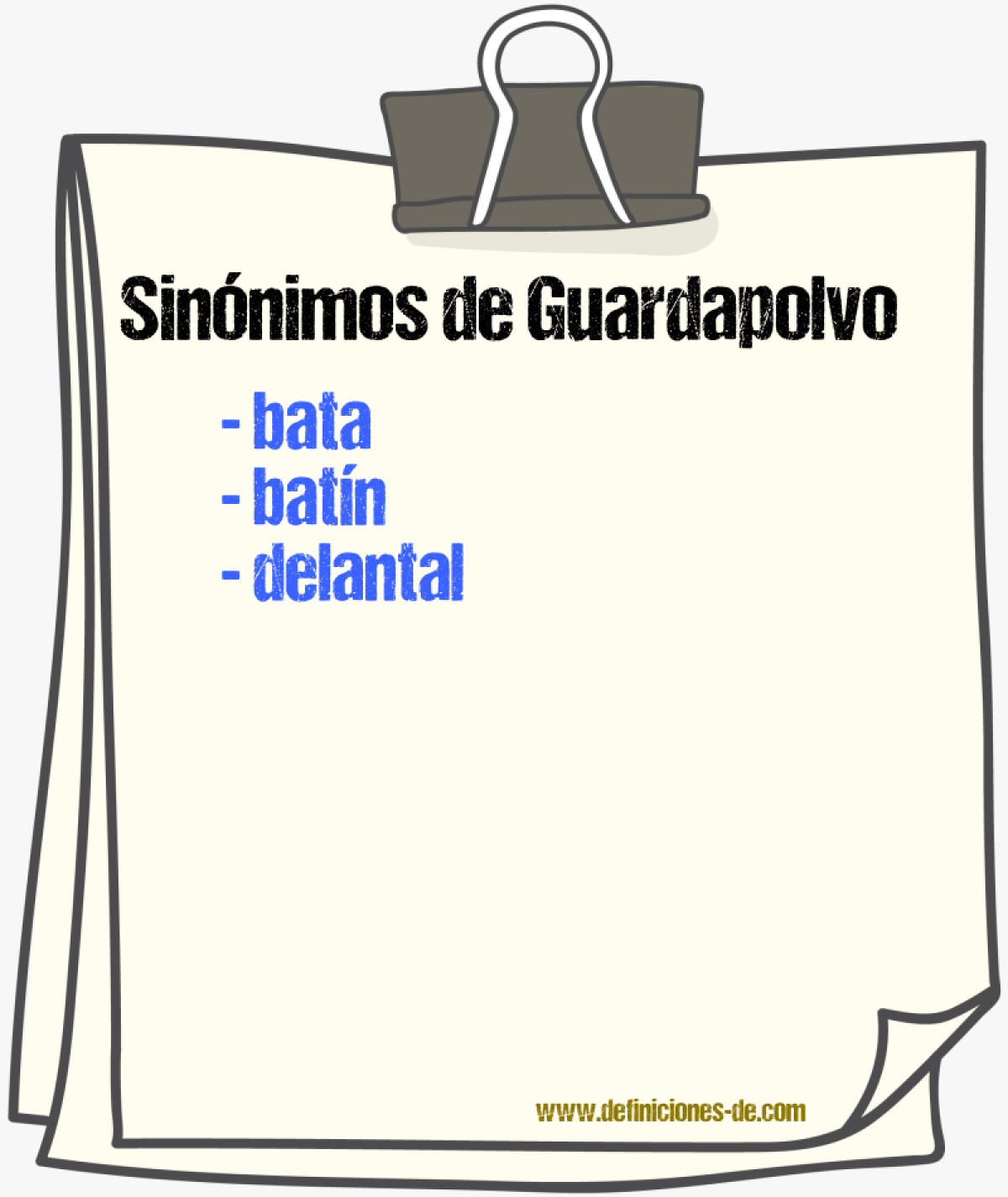 Sinnimos de guardapolvo