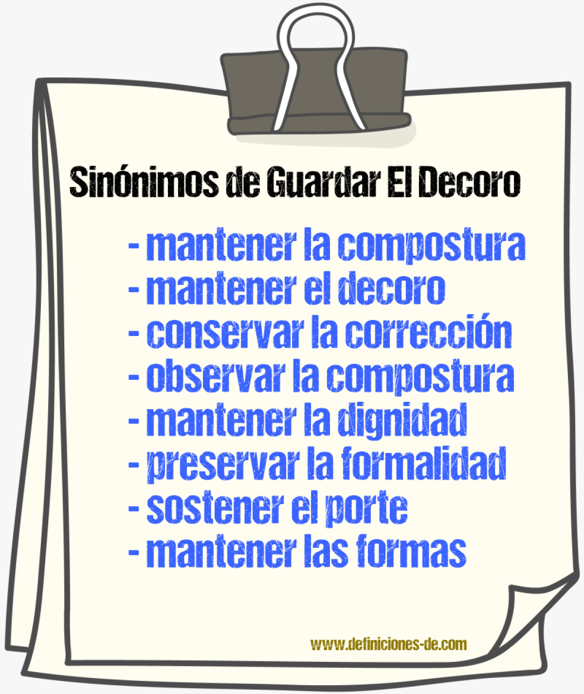 Sinónimos de guardar el decoro
