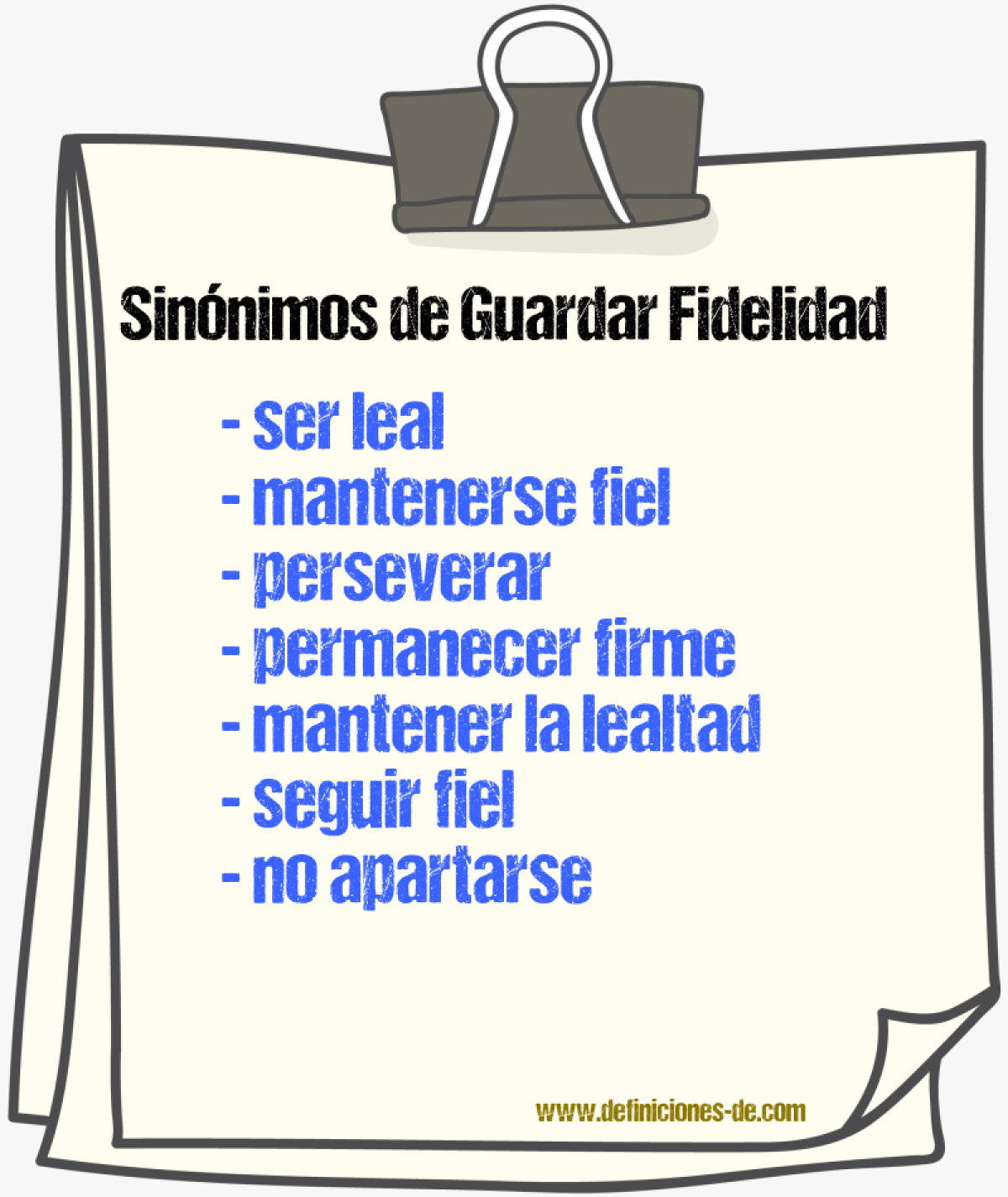 Sinónimos de guardar fidelidad