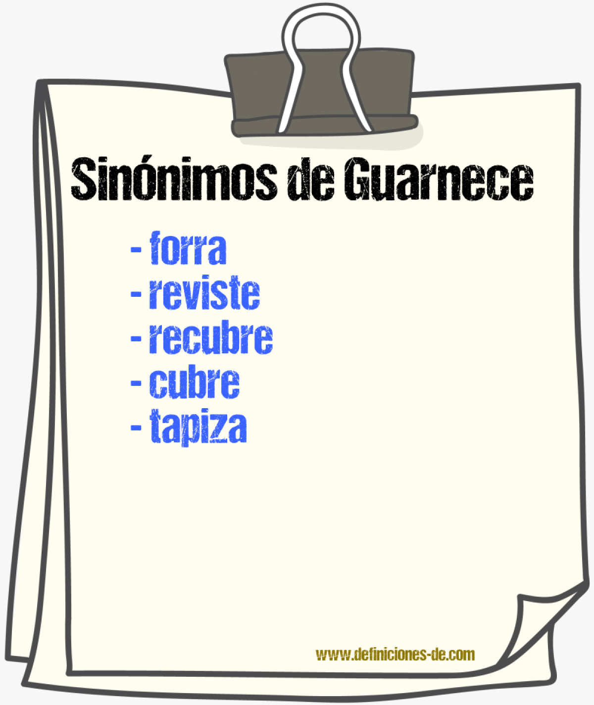 Sinónimos de guarnece
