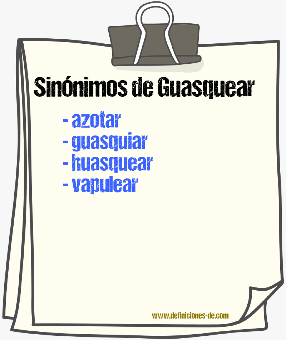 Sinnimos de guasquear