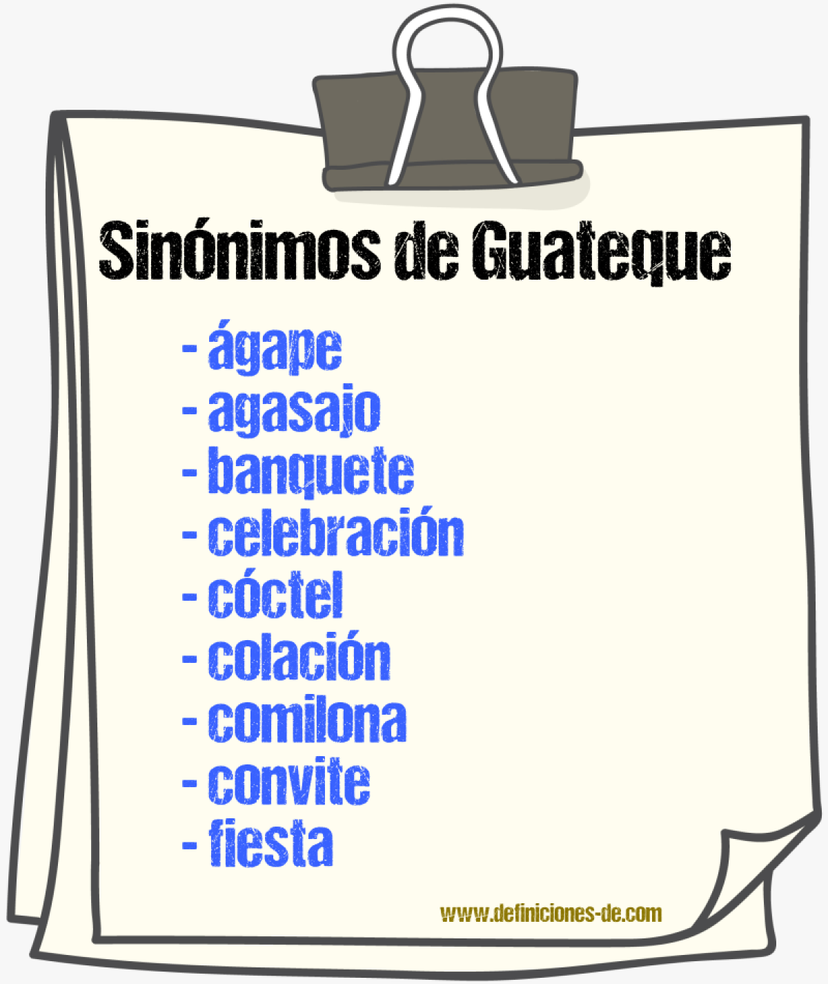 Sinnimos de guateque