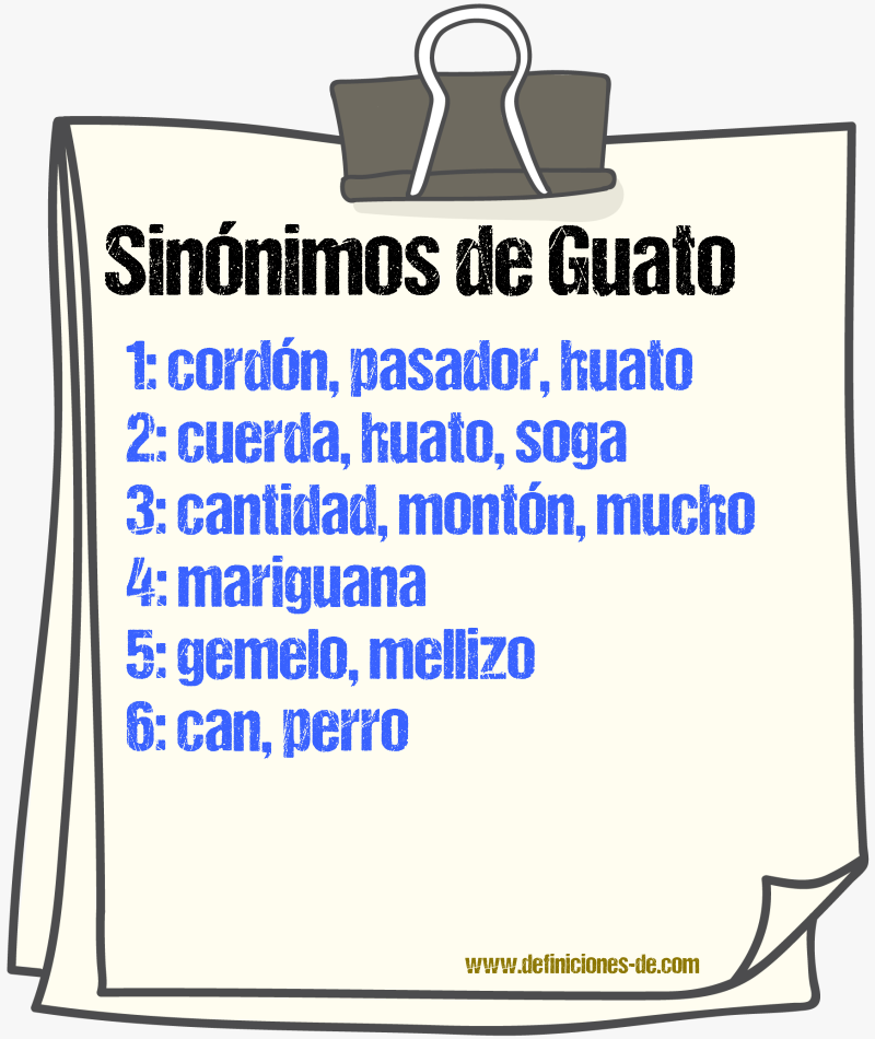 Sinnimos de guato