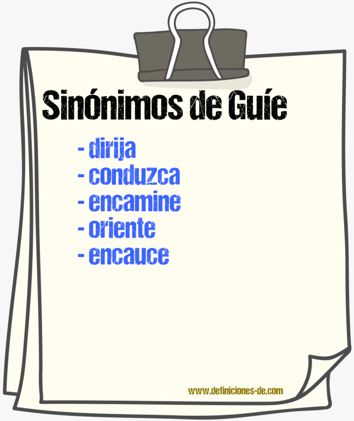 Sinónimos de guíe