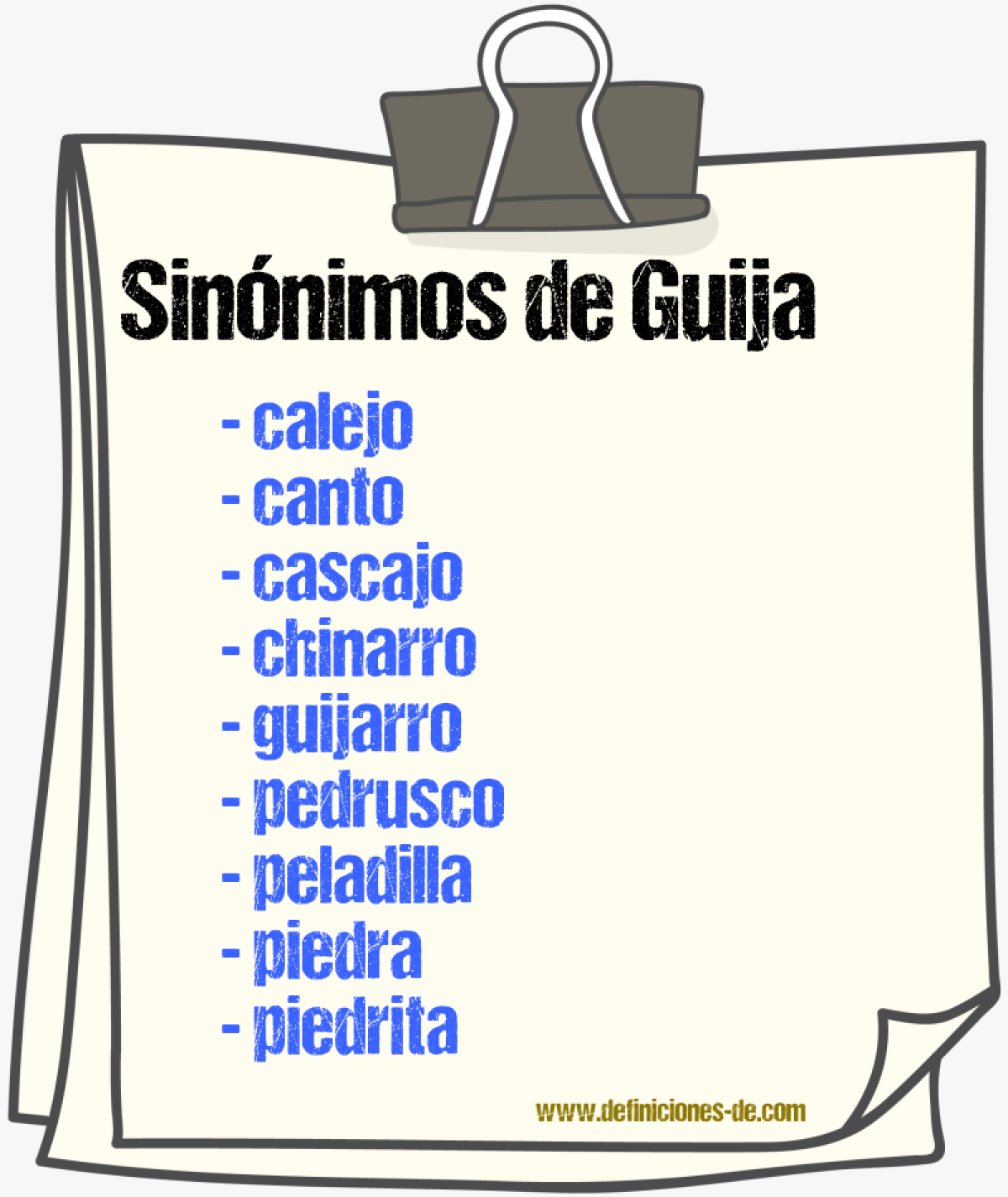 Sinnimos de guija