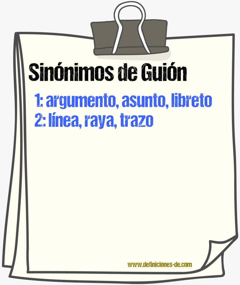 Sinnimos de guin