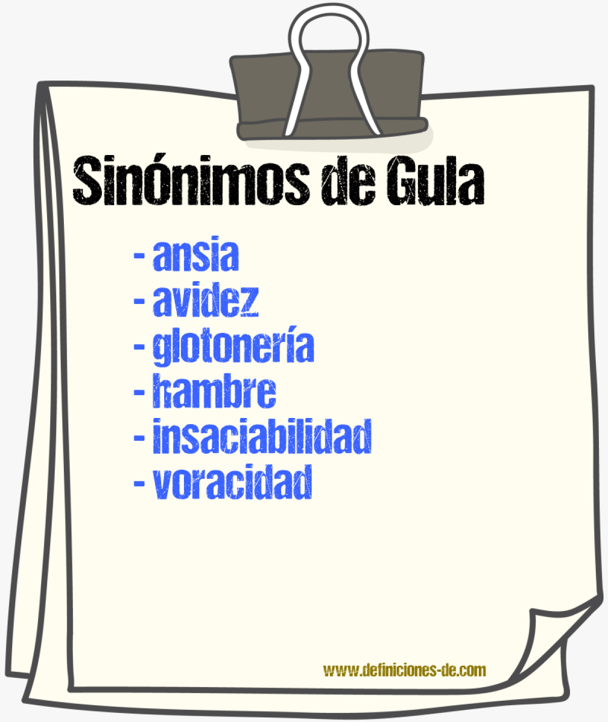 Sinnimos de gula