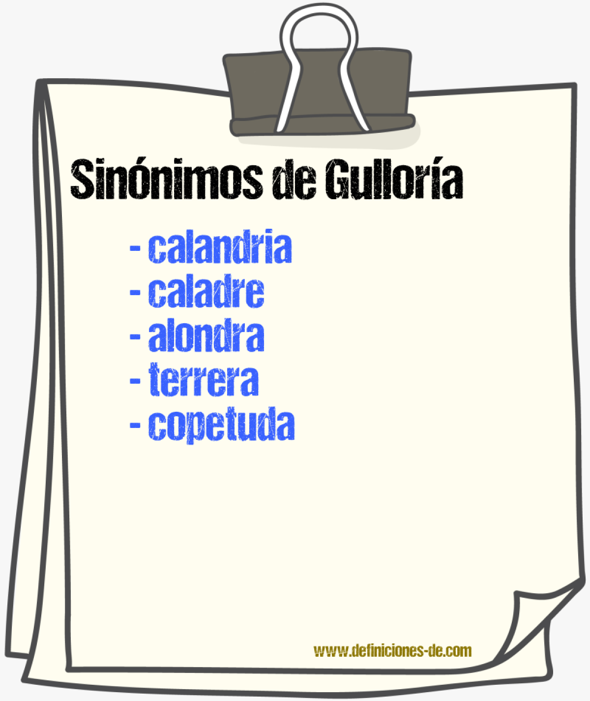 Sinnimos de gullora