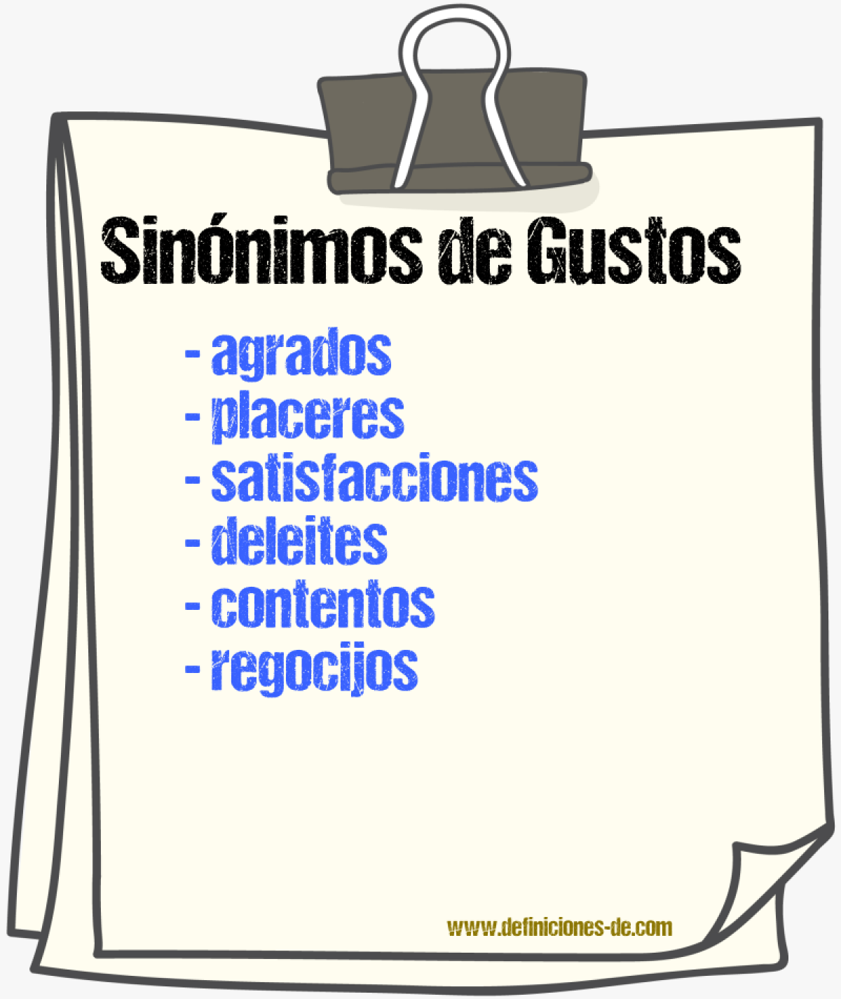 Sinónimos de gustos