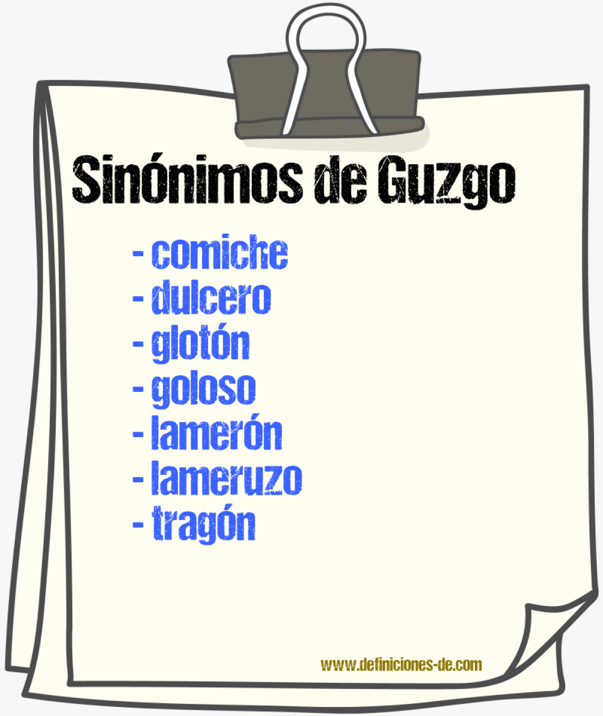 Sinnimos de guzgo