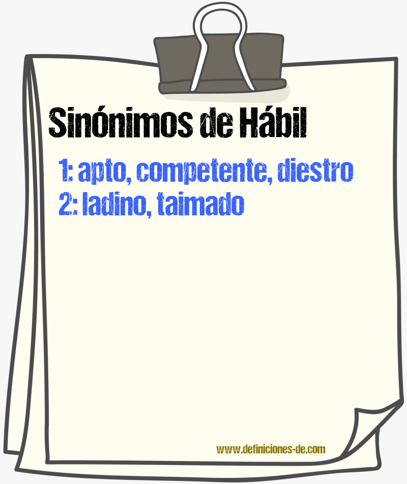 Sinnimos de hbil