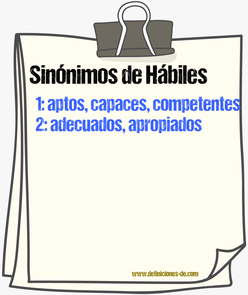 Sinónimos de hábiles