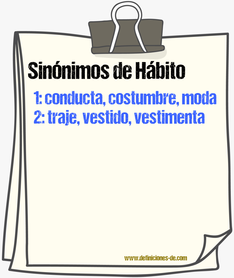 Sinnimos de hbito