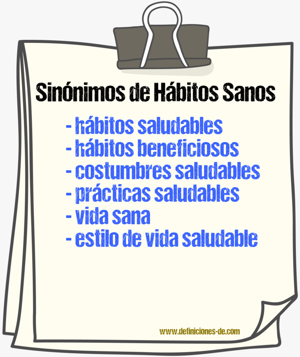 Sinónimos de hábitos sanos
