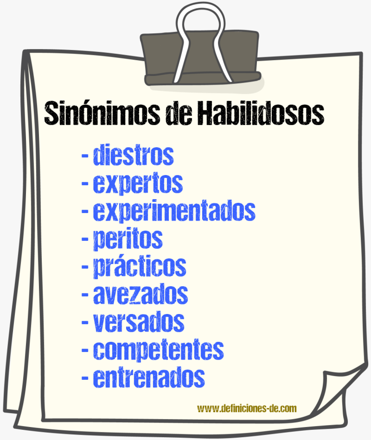 Sinónimos de habilidosos