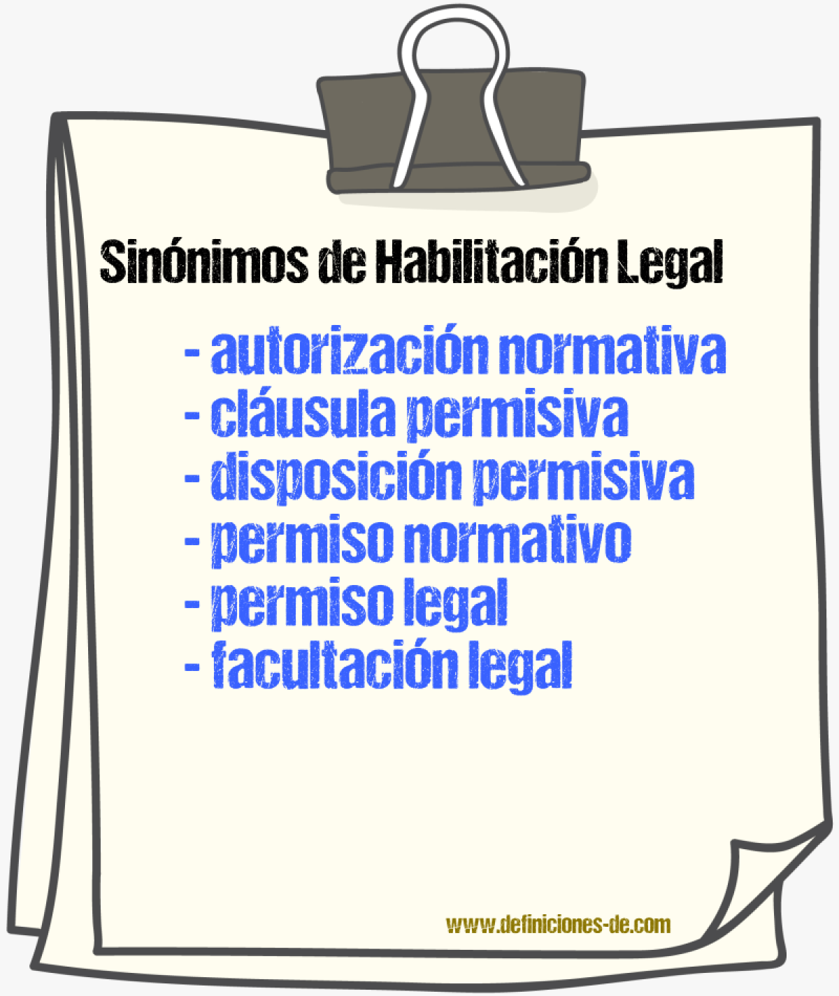 Sinónimos de habilitación legal