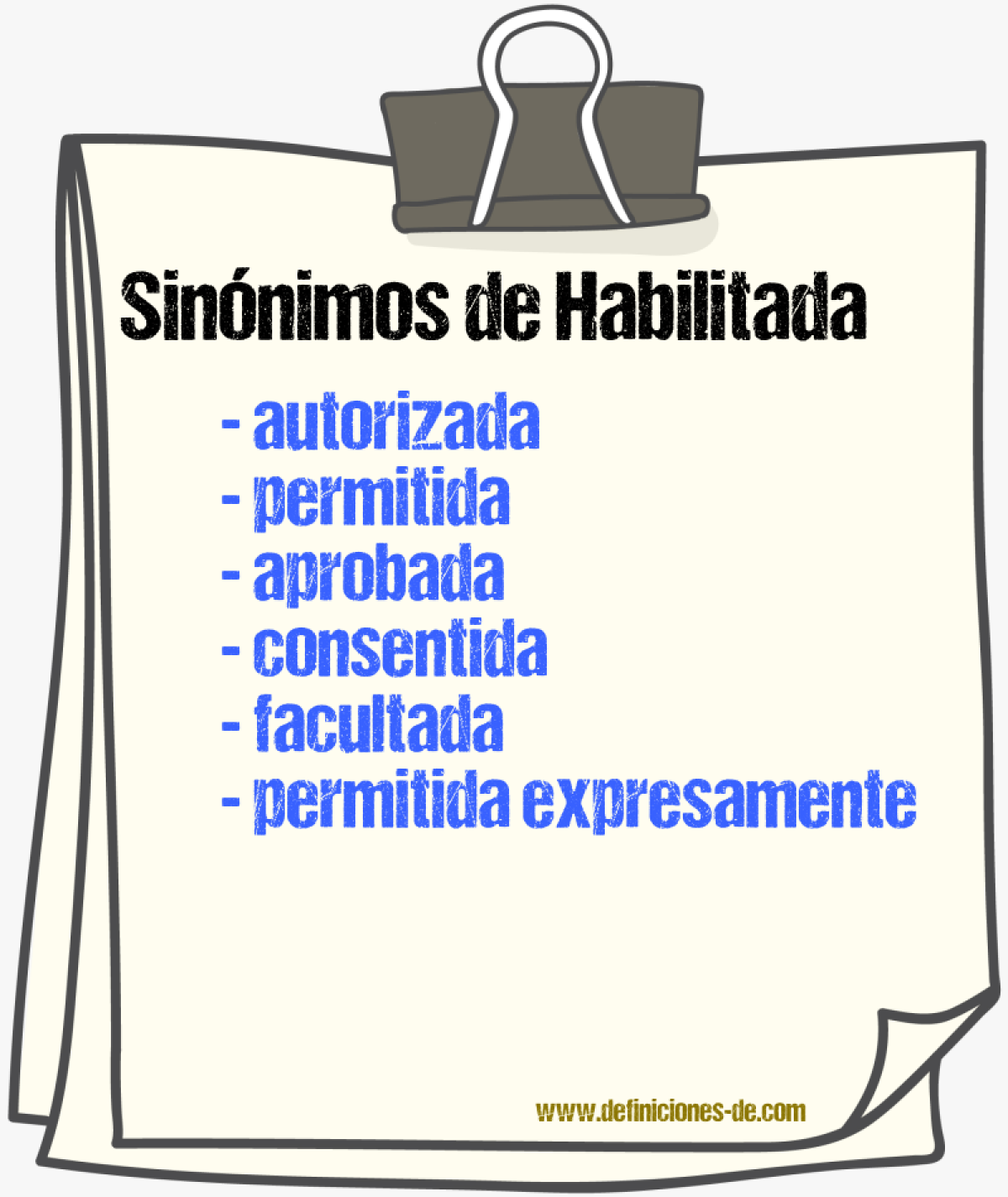 Sinónimos de habilitada