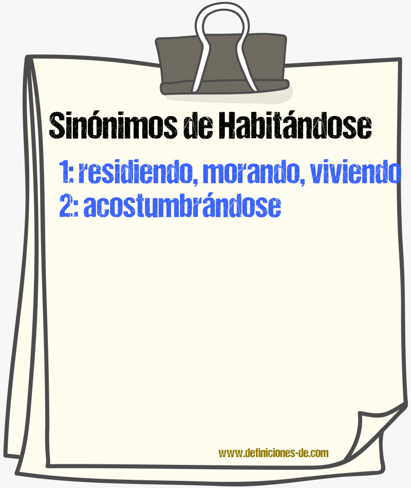 Sinónimos de habitándose