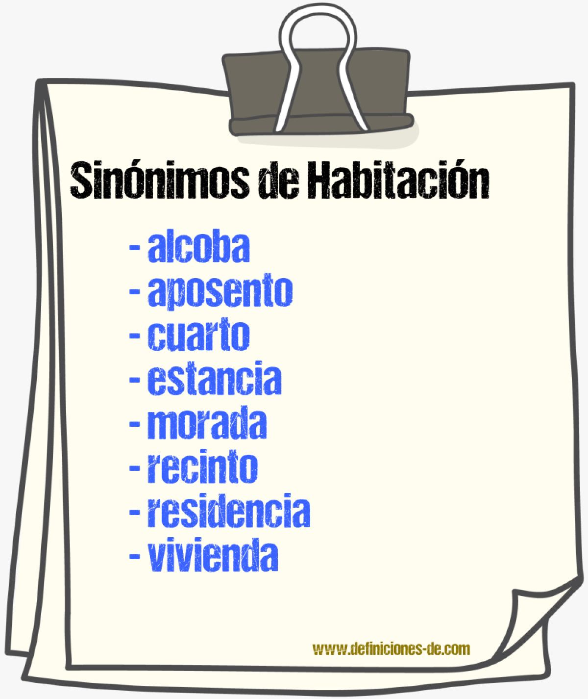 Sinnimos de habitacin