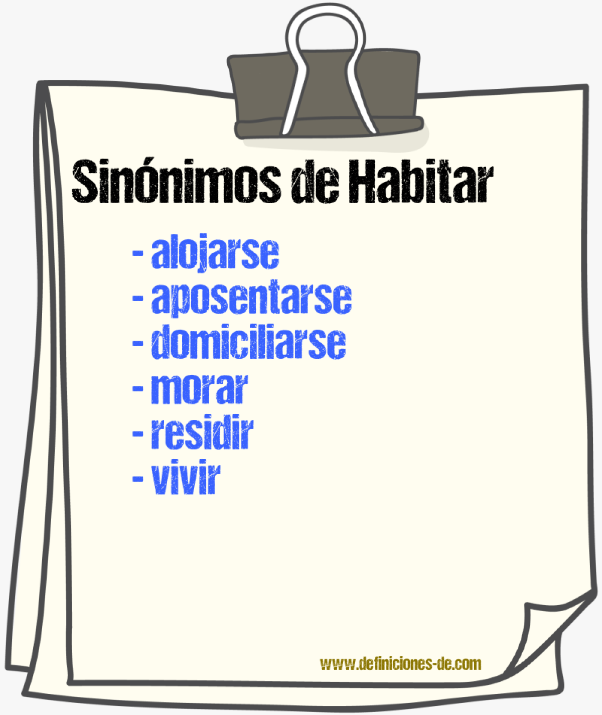 Sinnimos de habitar