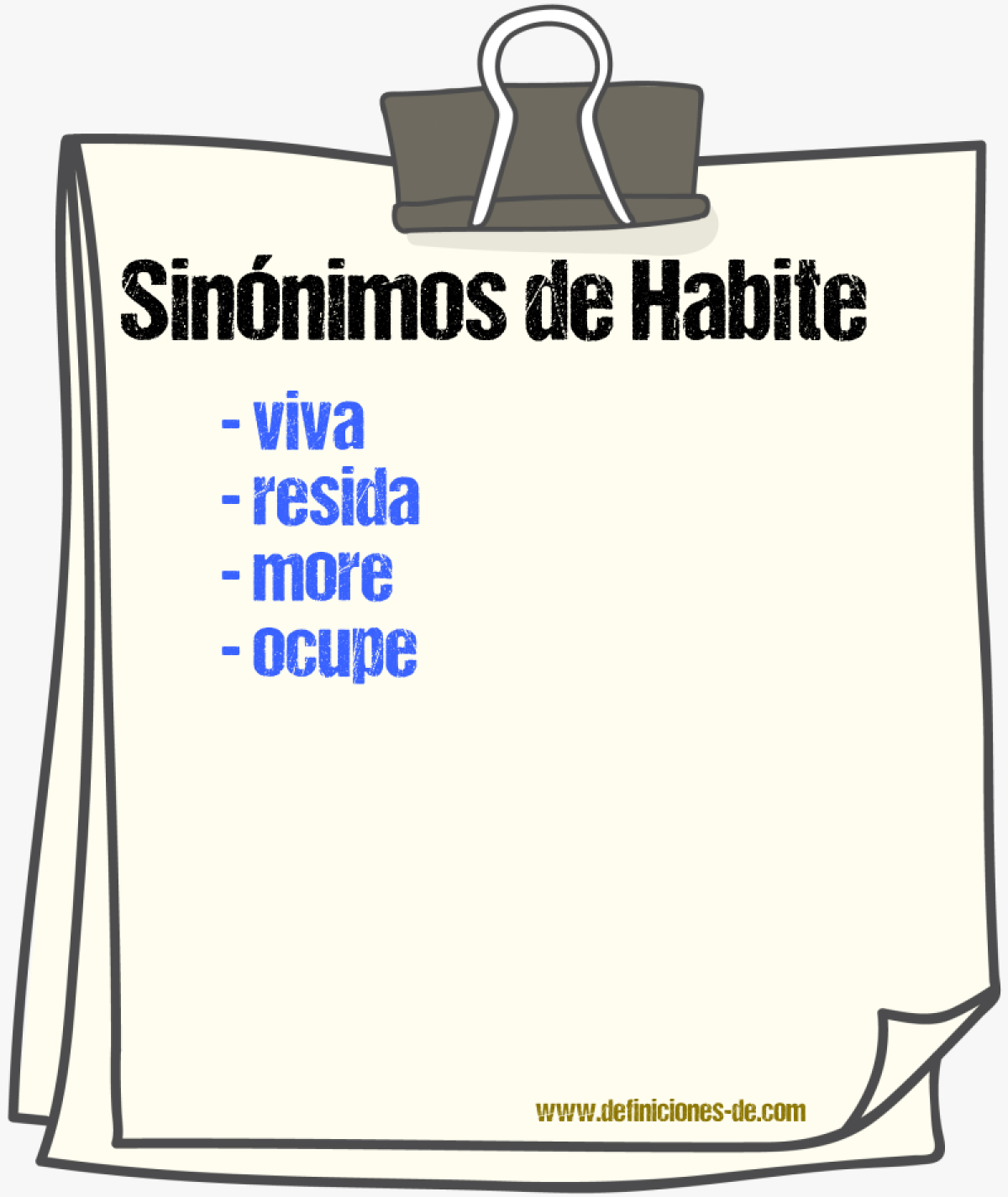 Sinónimos de habite