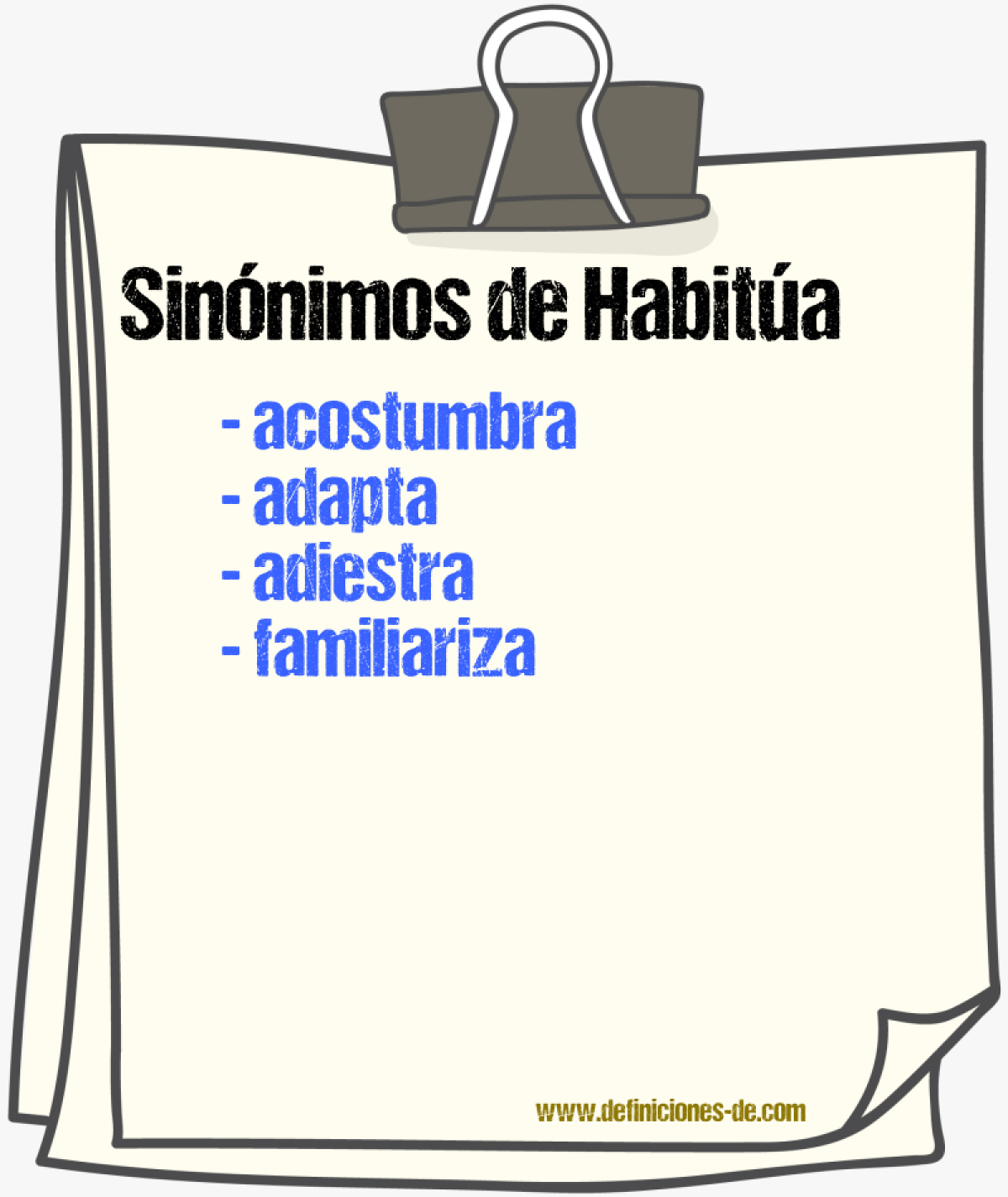 Sinónimos de habitúa