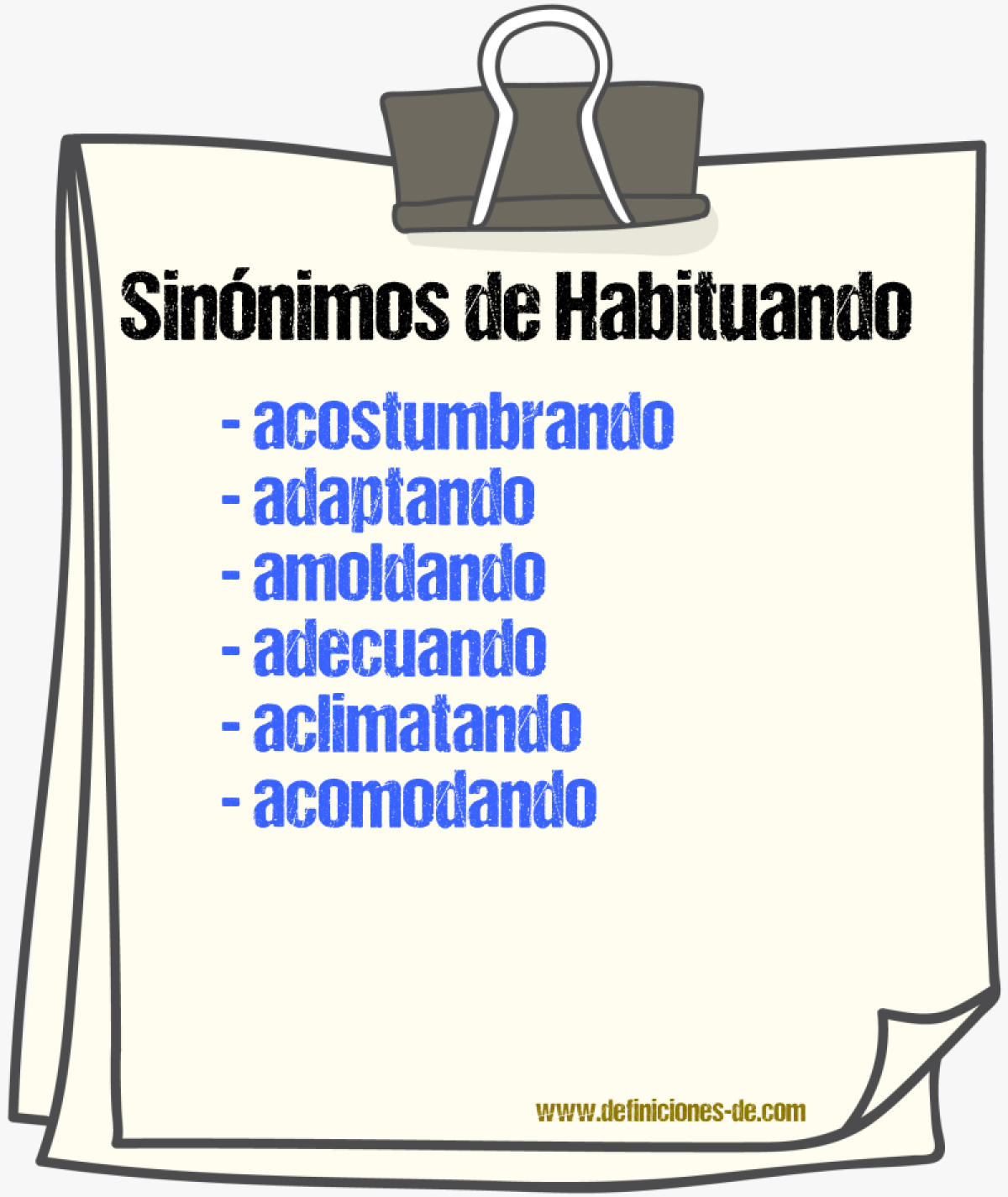 Sinónimos de habituando