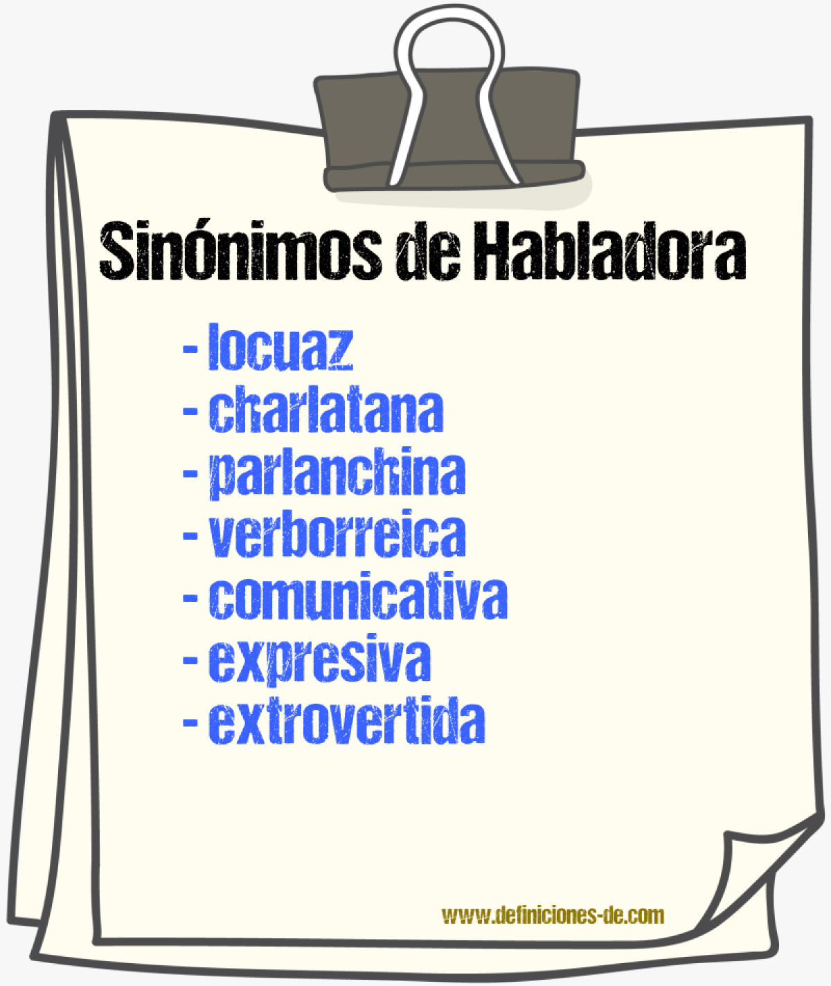 Sinónimos de habladora