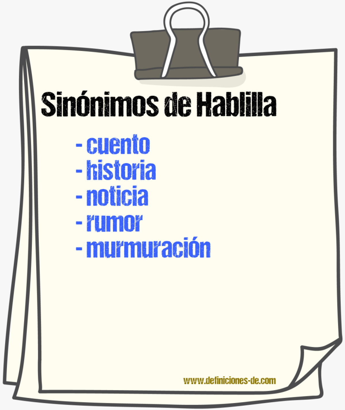 Sinnimos de hablilla