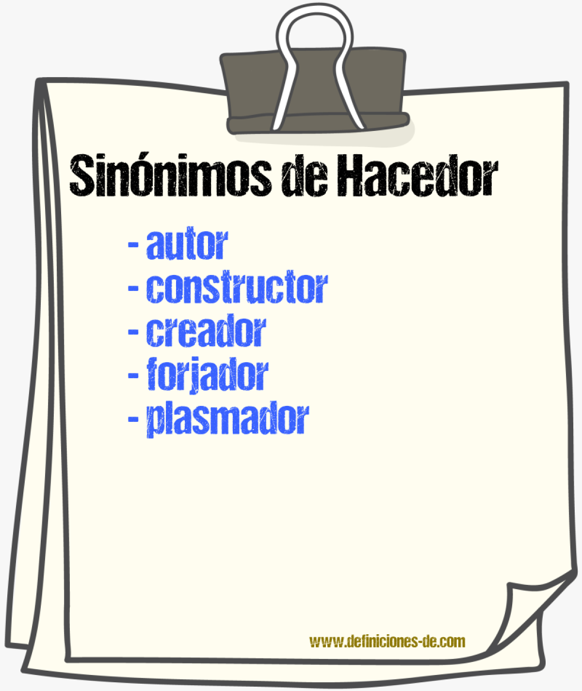 Sinnimos de hacedor