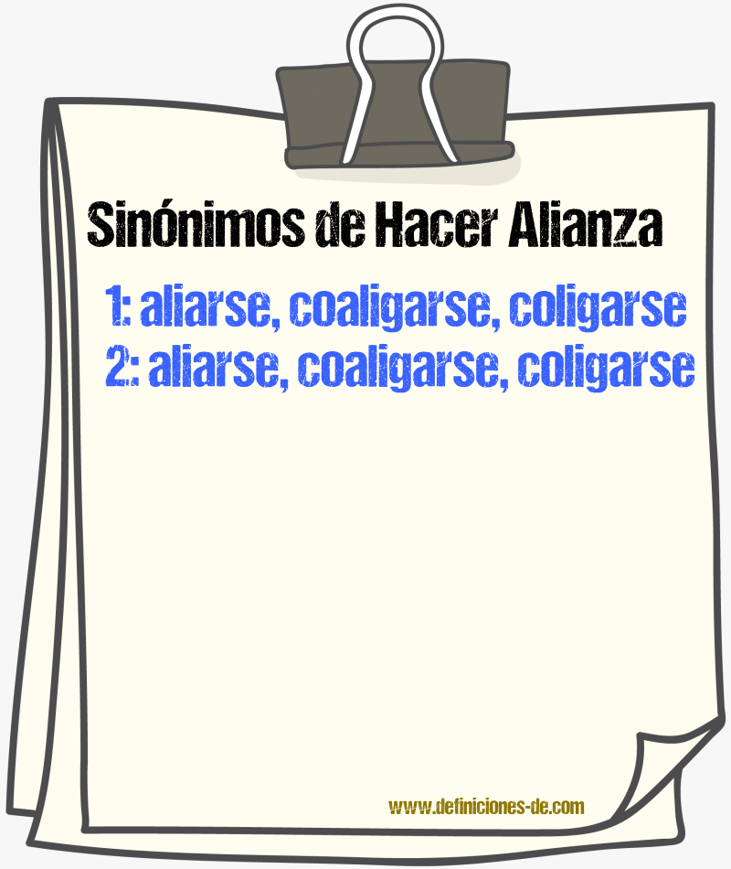 Sinónimos de hacer alianza