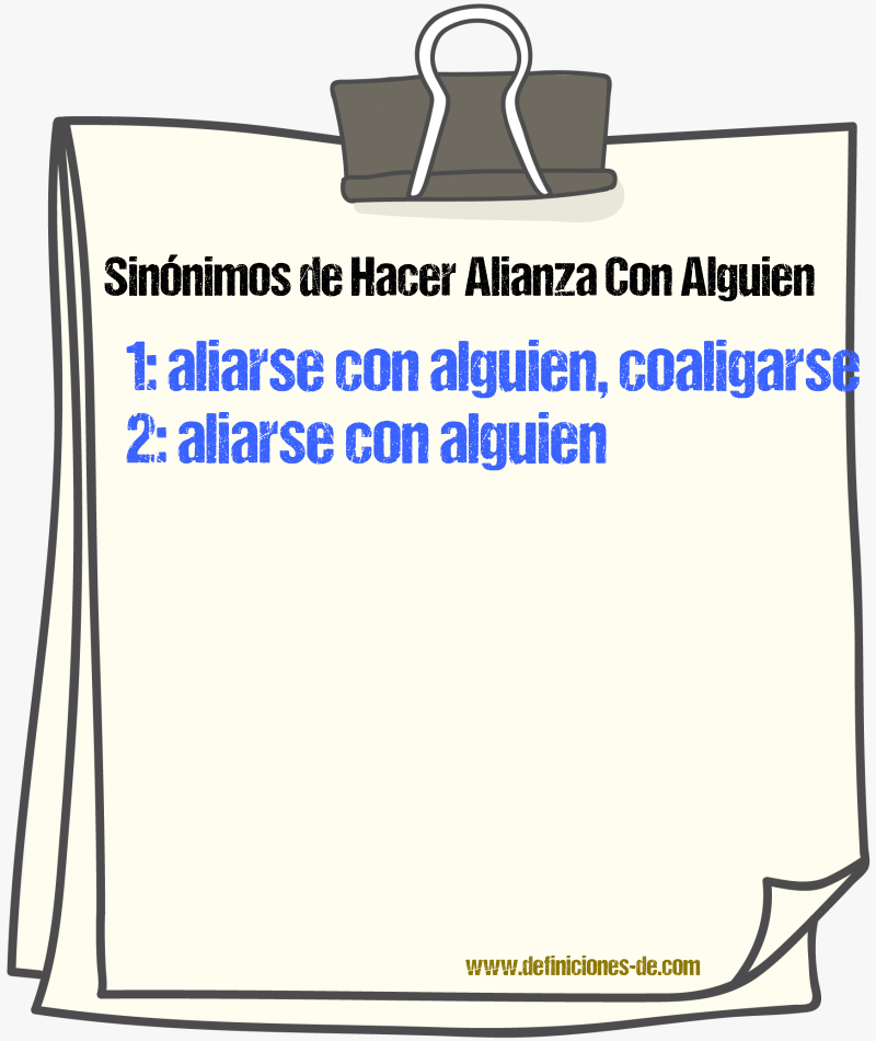 Sinónimos de hacer alianza con alguien