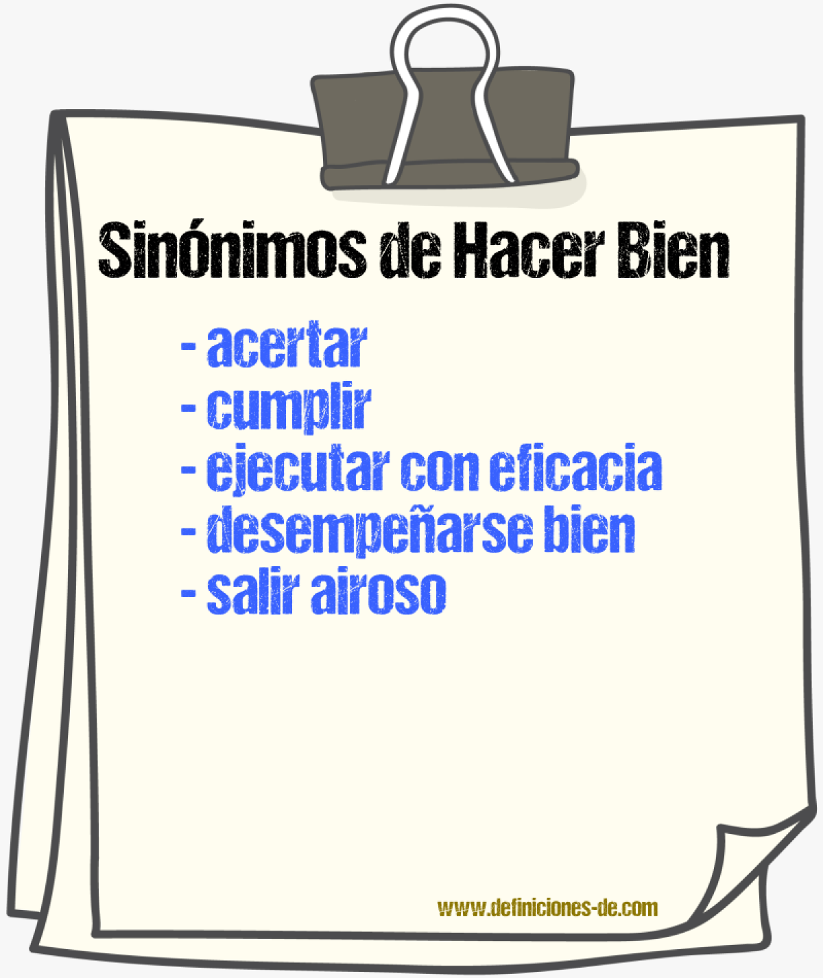 Sinónimos de hacer bien
