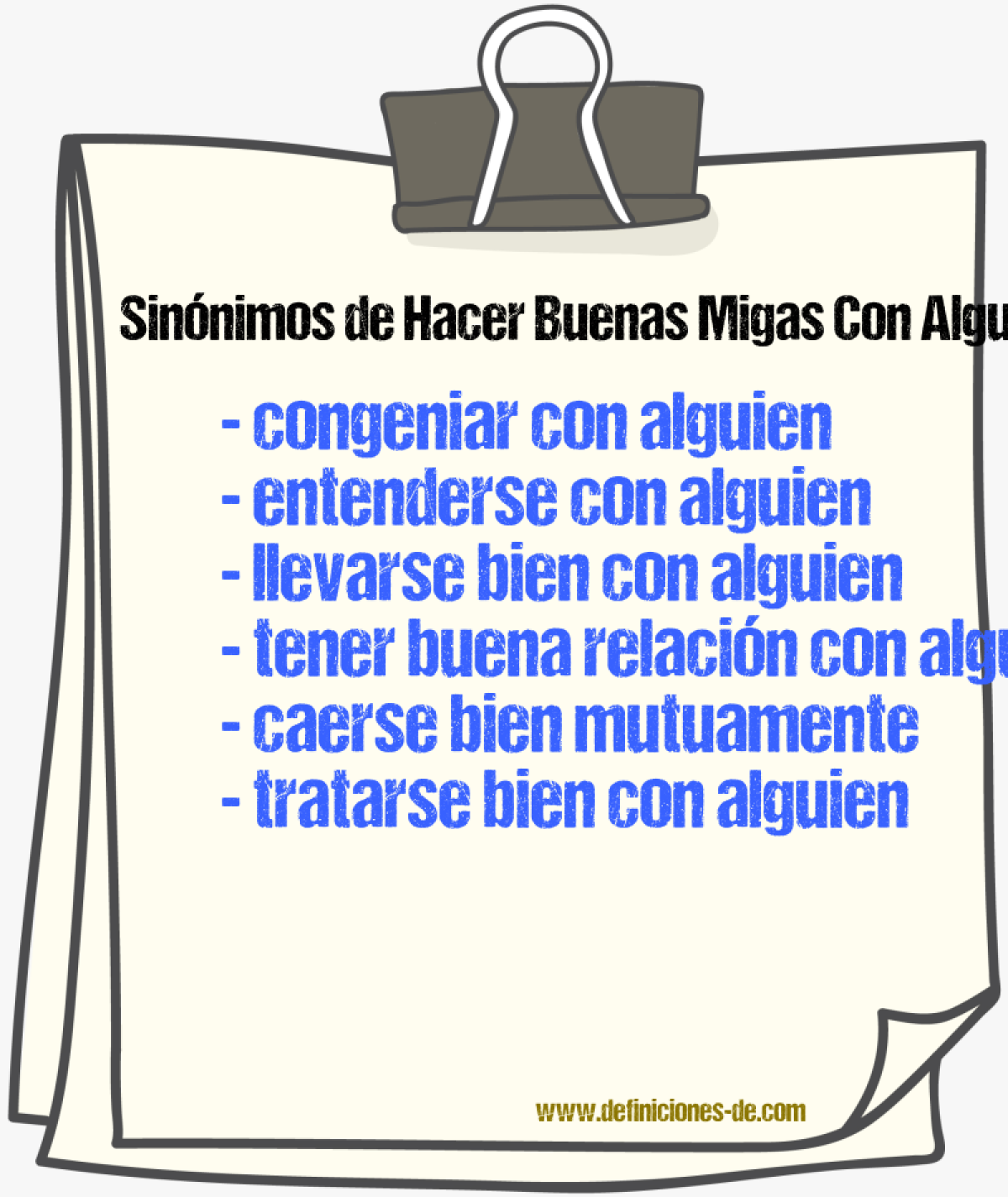 Sinónimos de hacer buenas migas con alguien