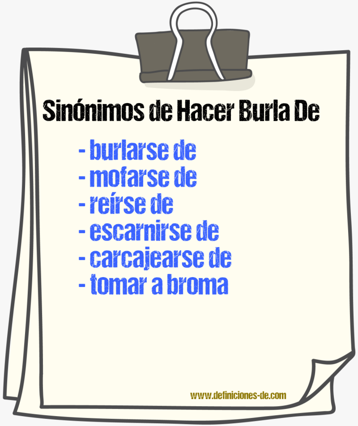 Sinónimos de hacer burla de