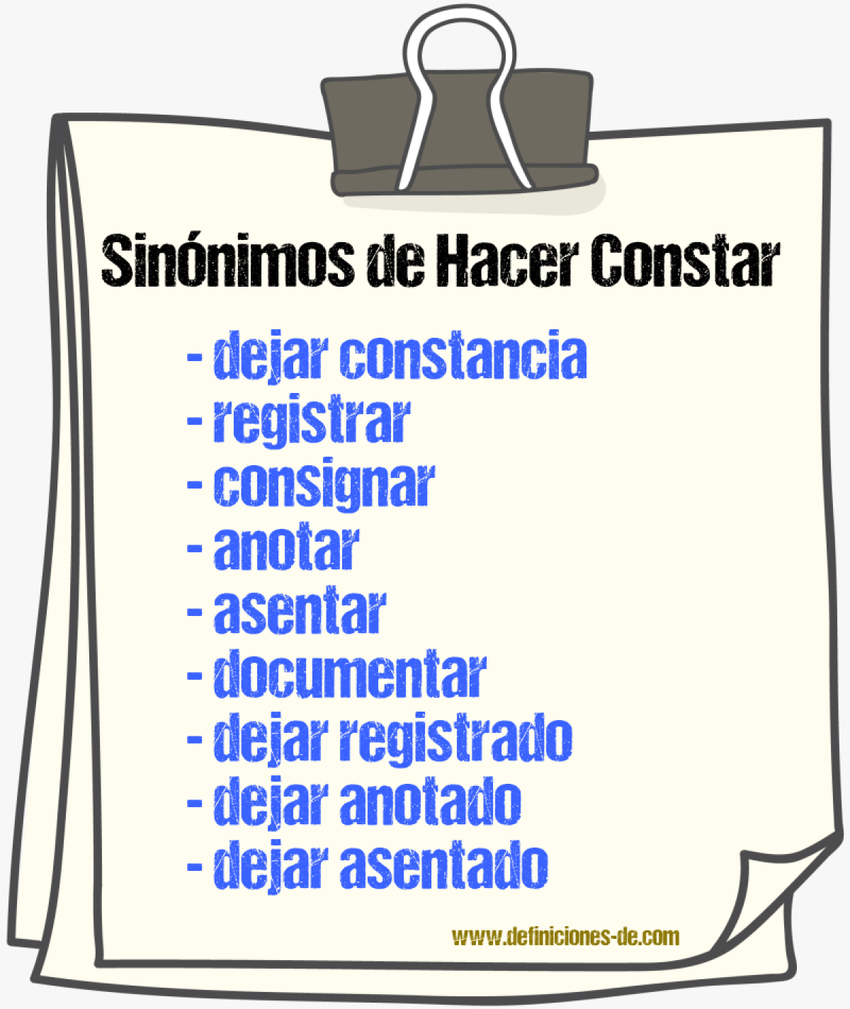 Sinónimos de hacer constar