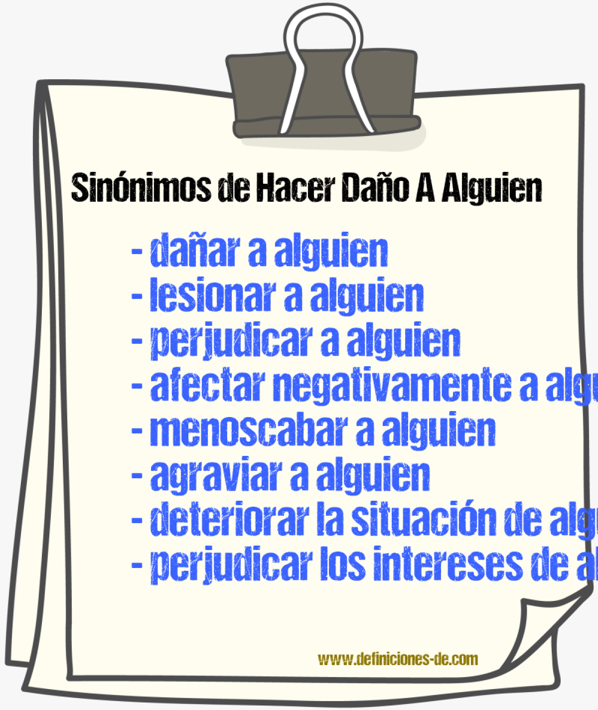 Sinónimos de hacer daño a alguien