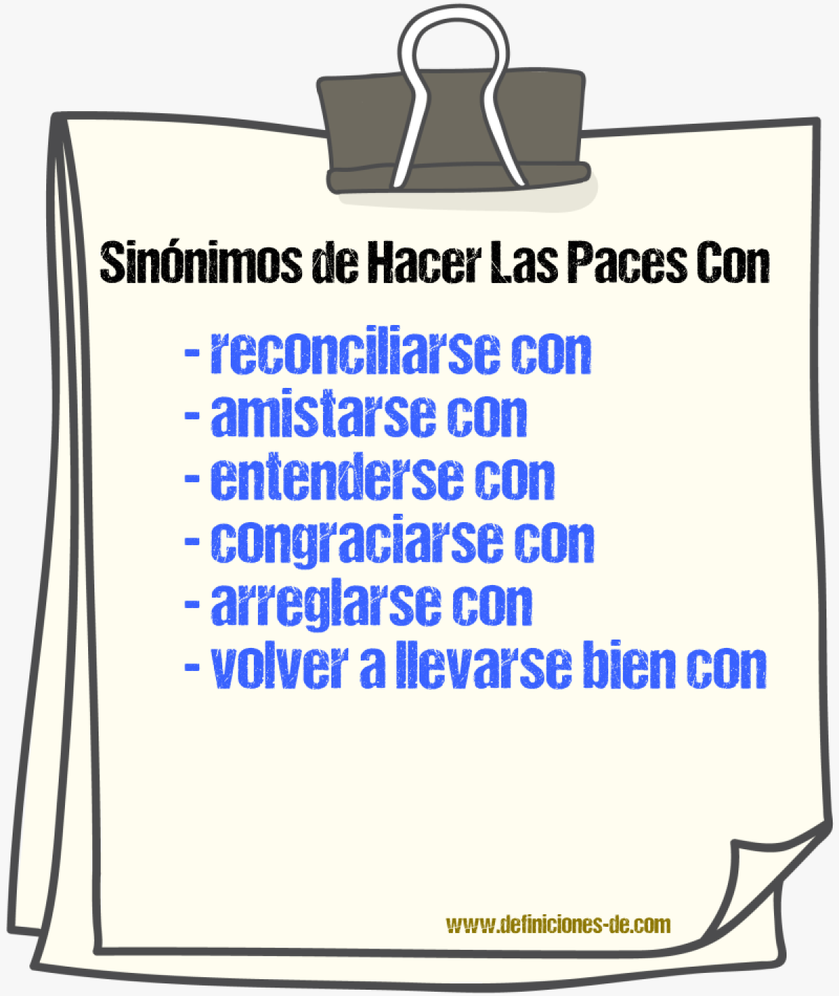 Sinónimos de hacer las paces con