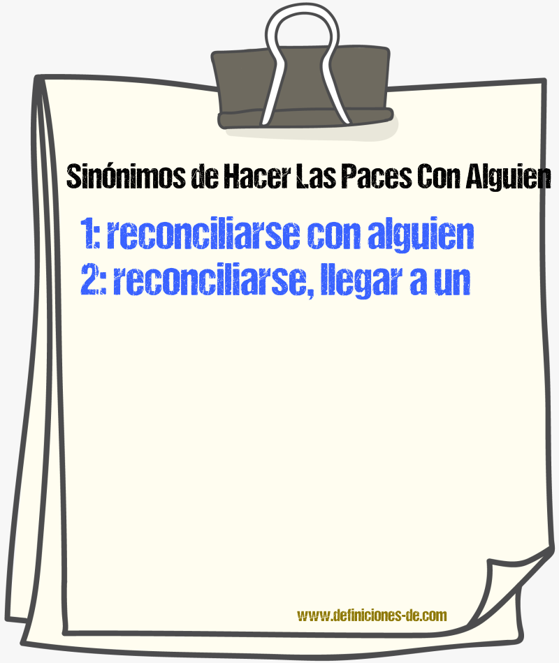 Sinónimos de hacer las paces con alguien