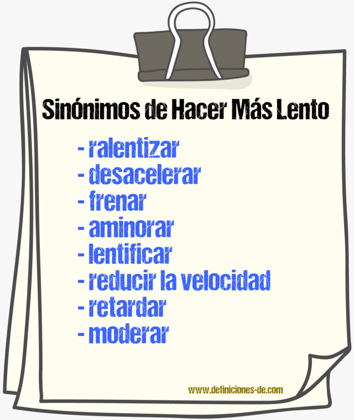 Sinónimos de hacer más lento