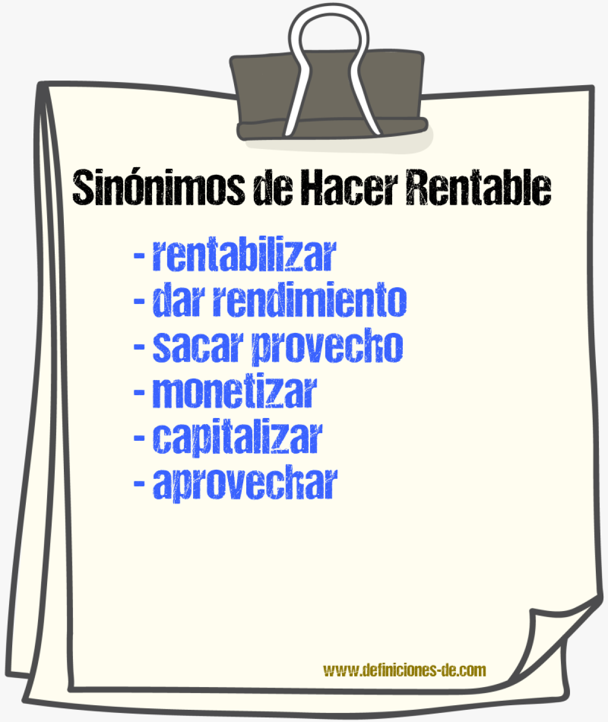 Sinónimos de hacer rentable